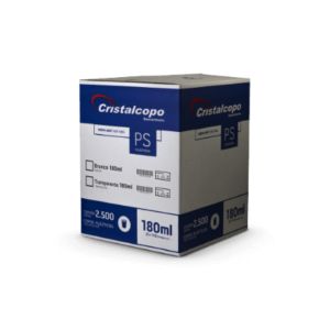 COPO DESCÁRTAVEL 180 ML PS TRANSPARENTE COM 2.500 UNIDADES - CRISTALCOPO