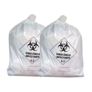 SACO INFECTANTE PARA LIXO HOSPITALAR 60 LTS 53CM X 58CM