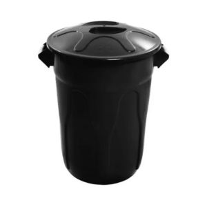LIXEIRA REDONDA COM TAMPA 60 LITROS PRETO