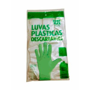 LUVA PLÁSTICA  DESCARTÁVEL PACOTE C/ 100 UNIDADES - FORT HEALTH