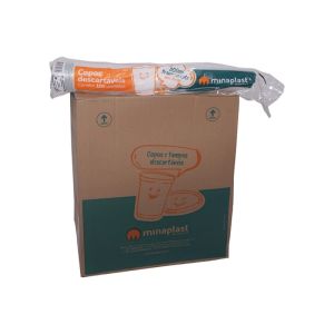 COPO DESCÁRTAVEL 180 ML PS TRANSPARENTE COM 2.500 UNIDADES - MINAPLAST