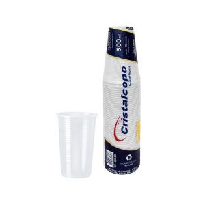 COPO DESCÁRTAVEL 500 ML PS TRANSPARENTE COM 1.000 UNIDADES - CRISTALCOPO