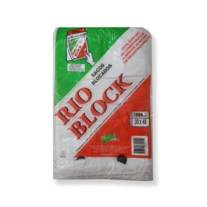 SACO PLÁSTICO BLOCADO 30X40CM PACOTE C/ 1000 UNIDADES