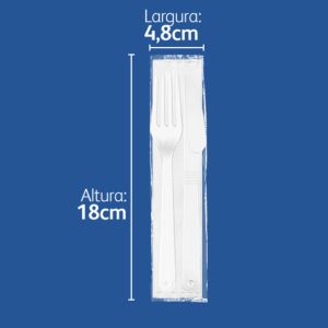 KIT GARFO E FACA SACHÊ COM GUARDANAPO BRANCO CAIXA C/ 250 KITS