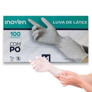LUVA LATEX M COM TALCO COM 100 UNDS