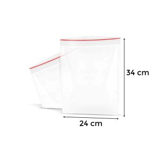 SACO PLÁSTICO ZIP Nº10 TAMANHO 24CM X 34CM PCT COM 100 UNIDADES