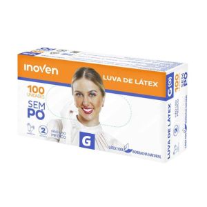LUVA LATEX G S/ TALCO 01X100