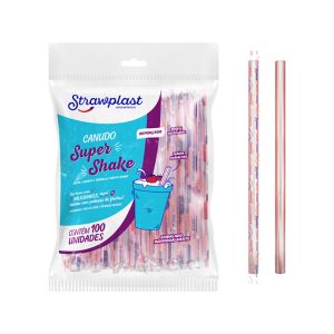 CANUDO SACHE SUPER SHAKE VERMELHO 100 UNIDADES - STRAWPLAST